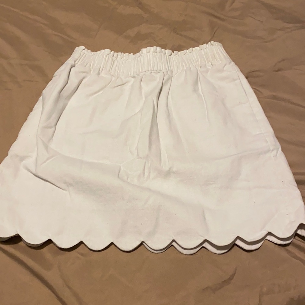 J Crew Off White Scalloped Hem Skirt Size 2